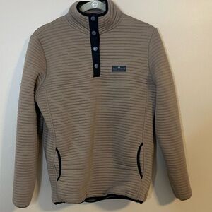 Simply Southern Light Beige Zip Up Sweater with Ribbed Texture Small